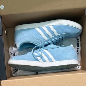 Adidas Light Blue Sneakers with White Stripes